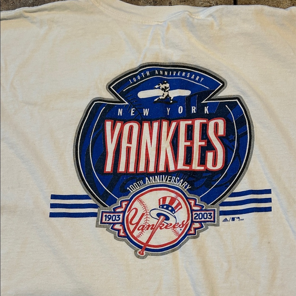 New York Yankees 100th Anniversary Long Sleeve T-Shirt Y2K